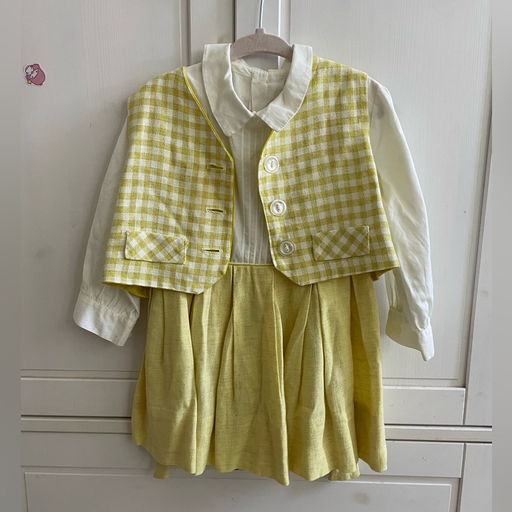 Vintage dress set with vest toddler size 2/3